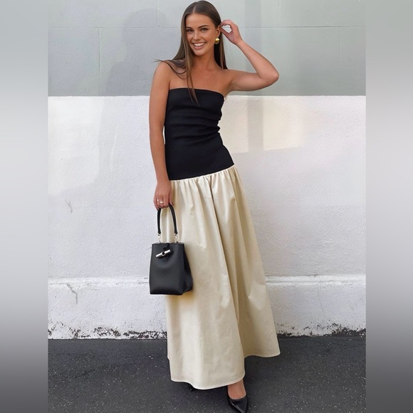 Commense Dresses & Skirts - Commense Drop Waist Dress - Apricot